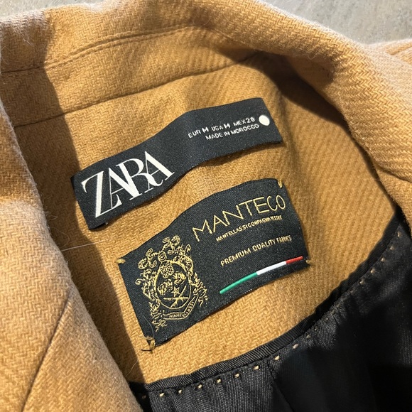 Zara Woman's Camel Double-Breasted Coat - Picture 3 of 10